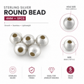 Sterling Silver Round Bead 4mm - 5 pcs