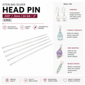 Sterling Silver Head Pin 0.5mm – 5pcs