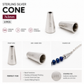 Sterling Silver Cone 7x3mm – 2pcs