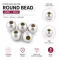 Sterling Silver Round Bead 6mm - 5 pcs