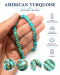 American Turquoise Rondelle Beads 4mm