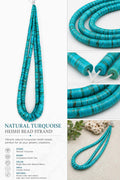 Natural Turquoise Graduated Heishi Bead Strand
