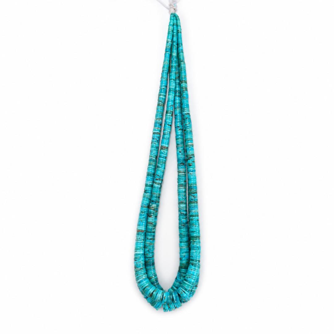 Natural Turquoise Graduated Heishi Bead Strand